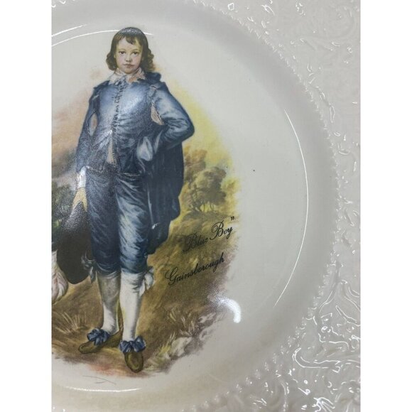 Burleigh Staffordshire Blue Boy Side Plate England Vintage China Ceramic - Picture 3 of 5